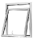 70mm White Casement Window Top Opener Out 70mm White Casement Window Top Opener Out